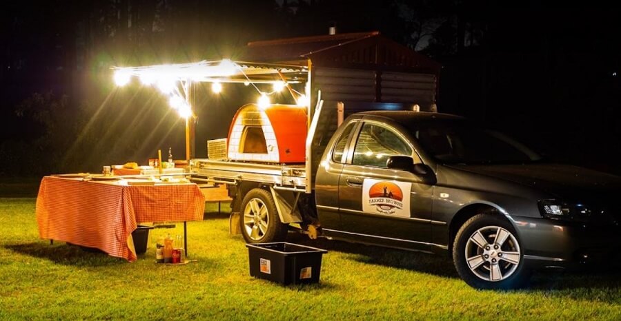 One of our smaller mobile food trucks. It fits on the back of our ute's trailer letting us cater for smaller events and get into tight spots.